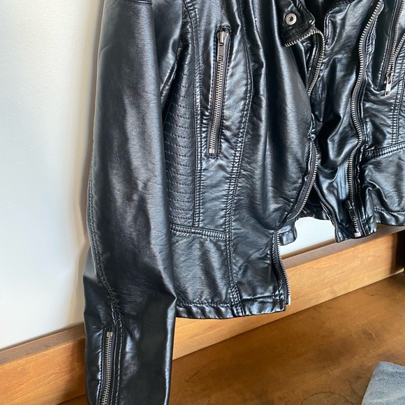 Free people leather jacket Moto jacket - Picture 6 of 9